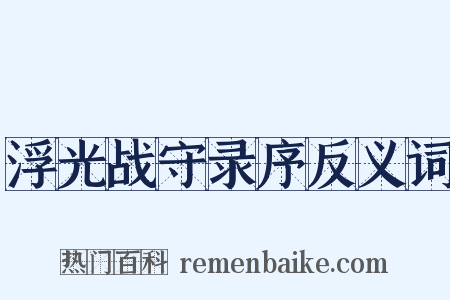 浮光战守录序反义词是什么意思的图片
